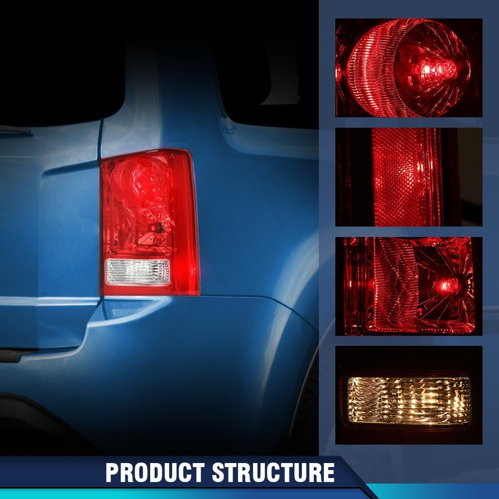 Tail Light Assembly Right Side For Honda Pilot 2009 2015 Red And Clear Lens Rear Brake Lamp 33500szaa02 Ho2801174 Without Bulbs
