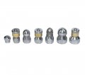 Sewer Jetter Nozzle Kit 7 Pack 4000 Psi Rotating Button Nose Pressure Washer Drain Hose Nozzles Stainless Steel 1 4 In Female 