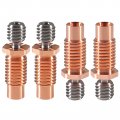 Alinan 4pcs V6 Heatbreak All Metal Threaded Upgrade Titanium Alloy Copper Bi Throats For 1 75mm Hotend Heater Block 3d Printer 