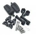 Smt Motorcycle Black Adjustable Peg Mounting Kit With Airflow Foot For Goldwing Vtx1300 Shadow Valkyrie Triumph 1-1 2 Inch 1 5