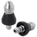 Professional 2-pc Sewer Cleaning Nozzles Stainless Steel 7-jet Design 1 Front 6 Rear With 4 Quick Connect For 5000 Psi Pressure