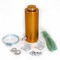 Gold Chrome Ring Engine Coolant Radiator Overflow Reservoir Tank Aluminum