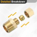 10 Pcs Brass Compression Tube Fitting 5 16 Od X 3 8 Npt Male Connector Union Straight Coupling Adapter For Air Liquid Oil Gas