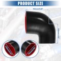 Uxcell 1 Set 76mm To 102mm 99 4 Id 90 Degree Elbow Coupler Silicone Hose 4-ply With 2 Pcs Clamps Black Red