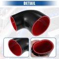 Uxcell 1 Set 76mm To 102mm 99 4 Id 90 Degree Elbow Coupler Silicone Hose 4-ply With 2 Pcs Clamps Black Red