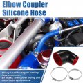 Uxcell 1 Set 76mm To 102mm 99 4 Id 90 Degree Elbow Coupler Silicone Hose 4-ply With 2 Pcs Clamps Black Red