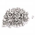 200 Pcs M4 X 6mm Aluminum Flat Head Semi-tubular Rivets Silver Tone 