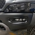 Autophoton For Dodge Ram 1500 Trx 2021-2023 Carbon Fiber Black Front Fog Lamp Light Cover Trim 4pcs Car Accessories