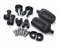 Httmt 1 5 Front Engine Guard Black Short Angled Adjustable Peg Mounting Kit Airflow Foot Footrest Compatible With Universal Fit