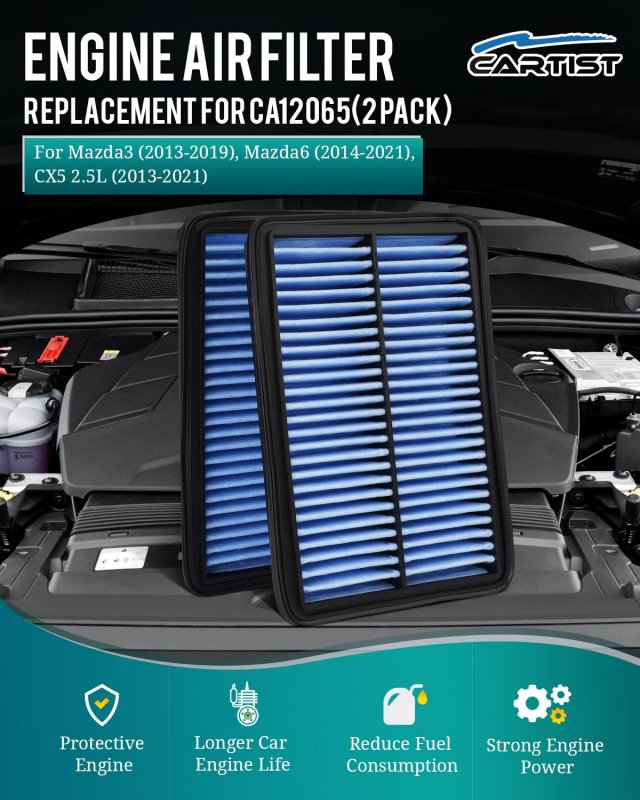 Cartista Ca11259 Engine Air Filter Custom Fit For Mazda 3 2012-2018 6 2014-2021 Cx5 2013-2022 Automotive Filters Replacement 2