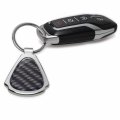 Ipick Image For Cadillac Logo Real Black Carbon Fiber Chrome Metal Teardrop Key Chain Keychain Official Licensed