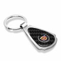 Cadillac Logo Real Black Carbon Fiber Chrome Metal Teardrop Key Chain Keychain Official Licensed