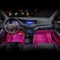 Ledglow 4pc Pink Led Interior Footwell Underdash Neon Lighting Kit For Cars Trucks 7 Unique Patterns Music Mode 8 Brightness