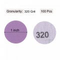 Uxcell 100pcs 1-inch Purple Sanding Discs 320 Grits Hook And Loop Professional Aluminum Oxide Sand Paper Mini Size For Wood