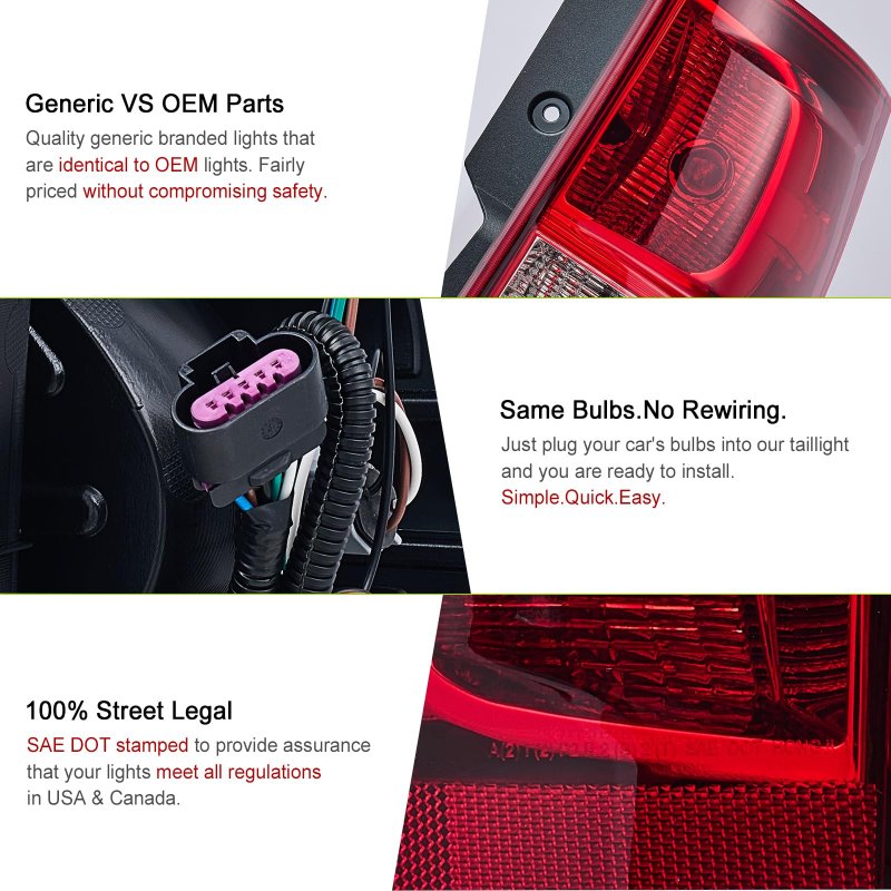 Passenger Side Right Tail Light Assembly For Chevy Suburban 1500 2007 2014 2500 2013 And Tahoe Complete Kit With Bulbs Harness