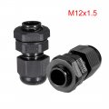 Uxcell 4pcs M12 Cable Gland Waterproof Plastic Joint Adjustable Locknut Black For 3-6 5mm Dia Wire