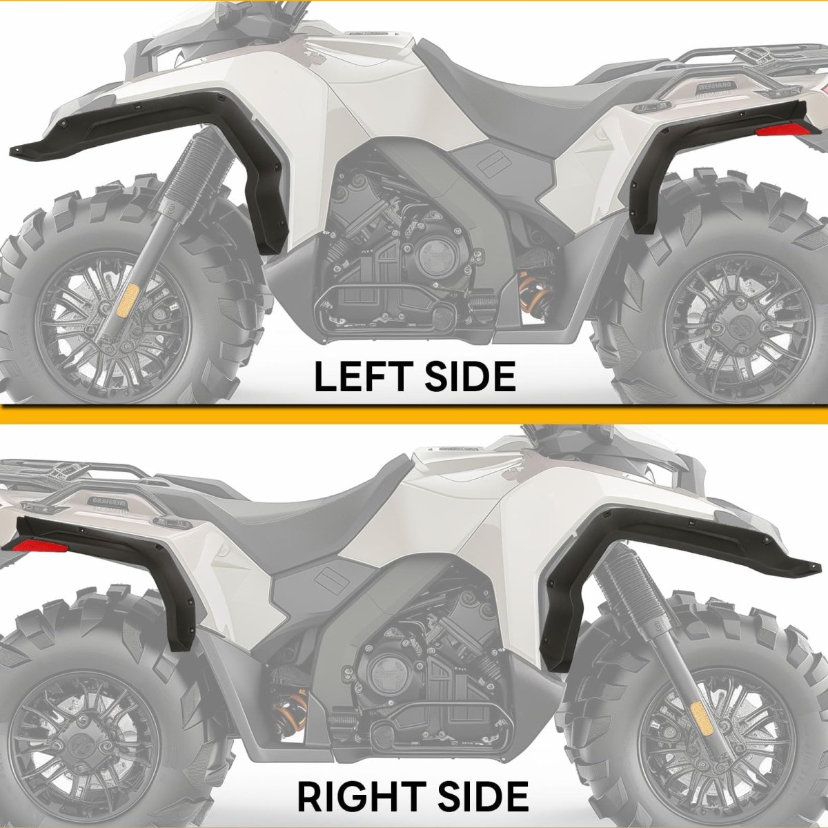 Fender Flares For 2015-2021 Can Am Outlander 450 500 570 Splash Shield Guards Mud Guard Replacement 715001909 W Red Reflectors