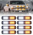 Lumenix Surface Mount Grille Strobe Light Kits 8pcs Sync Feature Ultra Slim 12-led Emergency Hazard Warning Lights 24-flashing 