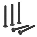 50pcs M4-0 7 X 40mm Flat Round Head Machine Screws 304 Stainless Steel Phillips Drive Full Thread Black Oxide Furniture 