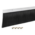Door Brush Bottom Sweep H-shape Aluminum Alloy Base With 4 7-inch Pp For Home Industrial 47-inch L Silver 