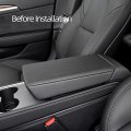 Alfanxi Armrest Box Cover Italy Alcantara Material Case Protector Compatible With Tesla Model 3 Model Y Black