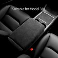 Alfanxi Armrest Box Cover Italy Alcantara Material Case Protector Compatible With Tesla Model 3 Model Y Black