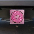 Cute Chocolate Valentine Donut Pink Hearts Tow Trailer Hitch Cover Plug Insert