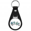 Caricature Orchestra Keychain Black Premium Leather Chain With Key Ring 