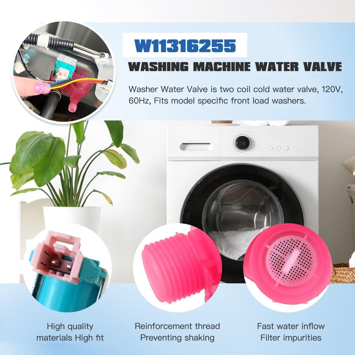 W11036928 Compatible Water Valve For Maytag Mhw6630hw1 Mhw6630hw2 Mhw8630hc0 Mhw8630hc1 Mhw8630hc2 Mhw8630hc3 Mhw8630hw0
