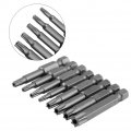 5 Point Tamper Proof Torx Star Screwdriver Bit 8 Pcs 1 4 Hex Shank T8 T40 50mm Long Steel Magnetic Security Bits Set
