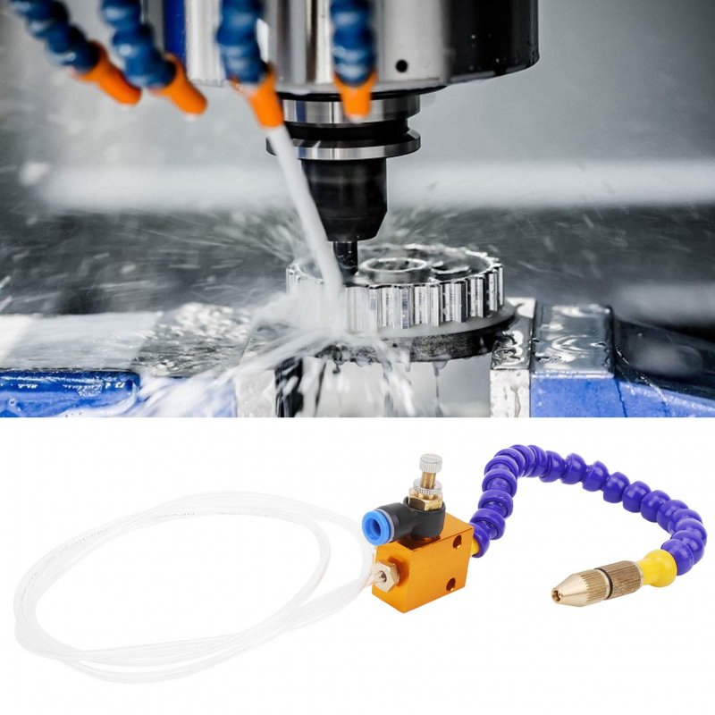 Walfront 2pcs Mist Coolant Lubrication Spray System Engraving Cooling Sprayer Machine For 8mm Air Pipe Cnc Lathe Milling Drill