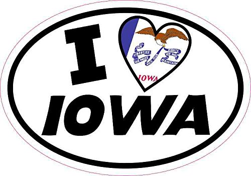 5in X 3 Oval I Love Iowa Sticker By Stickertalk