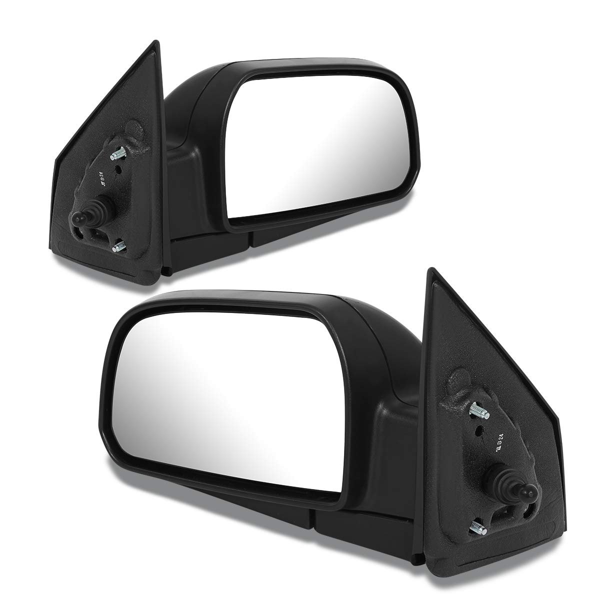 Manual Side View Door Mirror Pair For Hyundai Tucson 05-09 Black Textured Finish Adjustment And Folding Convex Lens Hy1320150