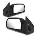 Manual Side View Door Mirror Pair For Hyundai Tucson 05-09 Black Textured Finish Adjustment And Folding Convex Lens Hy1320150