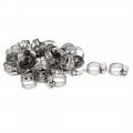9-16mm Metal Adjustable Cable Tight Gear Hose Clamp Silver Tone 30pcs 