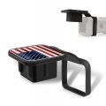 Trailer Hitch Plug Insert Cover 2 In Heavy Duty Towing Receiver For Atv Utv Truck Suv Red American Flag Design Rubber Material 