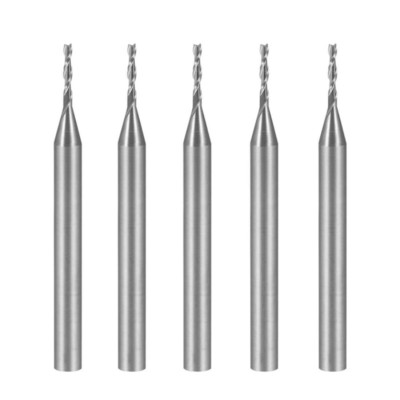 5pcs 1 8 Shank 0mm X 6mm Carbide End Mill Cnc Router Bits 2 Flute Milling Bit For Acrylic Pvc Mdf Wood