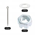 Uxcell 2sets Trailer Nut Kit Carbon Steel 1 4 Hex Castle 1 Washer 2 25 Split Cotter Pin For Spindle Shaft