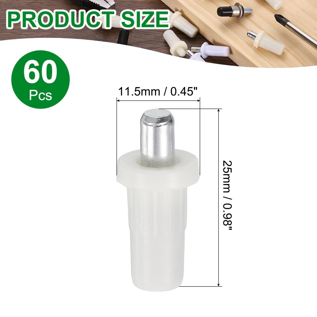 60pcs Shutter Repair Pins 0 98 X0 45 Metal Spring-loaded Replacement Plantation Fasteners For Blind Windows Cabinet Movable