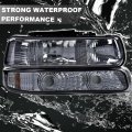 Front Headlight Assembly Left Right For Chevy Silverado 1500 2500 1999-2002 Fit Suburban Tahoe 2000-2006 Headlamp Smokey Lens