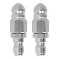 Sewer Jetter Nozzle Set Of 2 High Pressure Drain Hose Nozzles With Stainless Steel 1 4 In Quick Connector 5000 Psi 