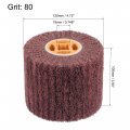 Uxcell Non-woven Polishing Burnishing Wheel 120mmx100mmx19mm Nylon Wire Drawing Abrasive Flap 80 Grit For Stainless Steel Metal