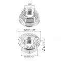 Uxcell M10x1 5mm Serrated Flange Hex Lock Nuts 30pcs 304 Stainless Steel Non-slip Metric Hexagon Nut Full Thread Bright Finish