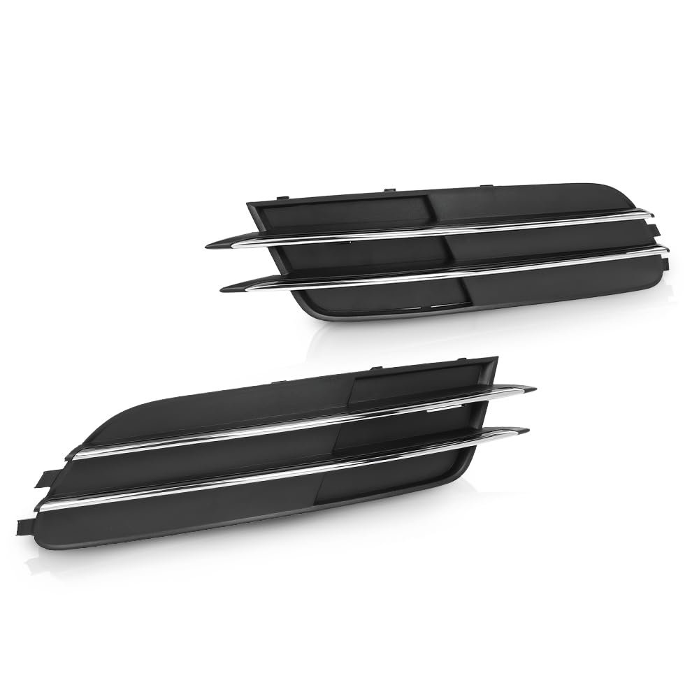 Front Fog Light Cover Grill 1 Pair For Audi A6 Quattro 2012-2015 4g0807681 4g0807682 Black Silver