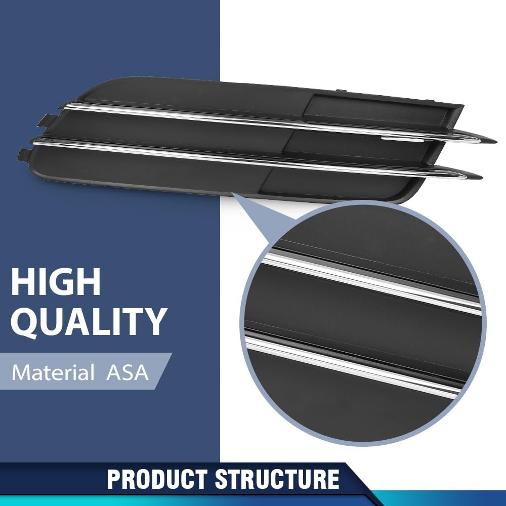 Front Fog Light Cover Grill 1 Pair For Audi A6 Quattro 2012-2015 4g0807681 4g0807682 Black Silver