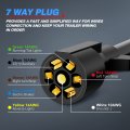 Mictuning Heavy Duty 7 Way Plug Inline Trailer Cord With Double Prongs Connector 16 Feet Weatherproof