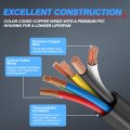 Mictuning Heavy Duty 7 Way Plug Inline Trailer Cord With Double Prongs Connector 16 Feet Weatherproof