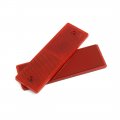 Uxcell 4pcs Red Rectangle Stick-on Safety Reflector Plate W Mounting Holes For Car