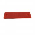4pcs Red Rectangle Stick-on Safety Reflector Plate W Mounting Holes For Car
