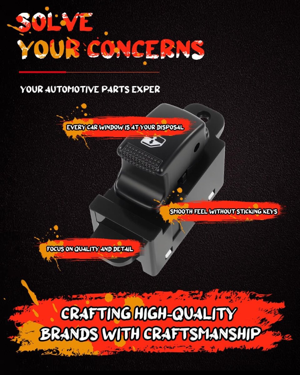 Power Window Switch 1s13618 935811g001 For Kia Rio 2010 2012 And Rio5 2011 Front Or Rear Right Passenger Side 7 Pin Rocker
